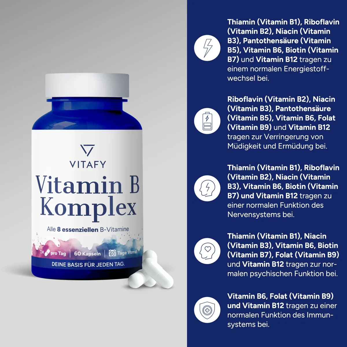 Vitamin B Komplex (60 Kapseln) – Bild 2