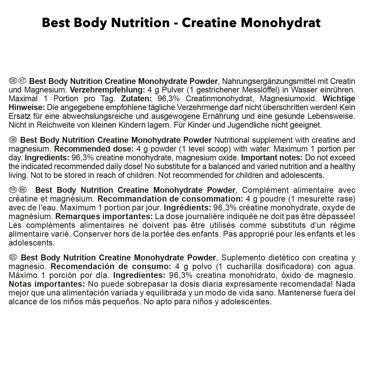 Creatin Monohydrat (500g) – Bild 2