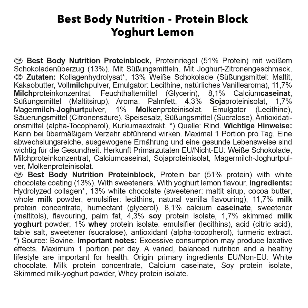 Protein Block (15x90g) Chocolate – Bild 2
