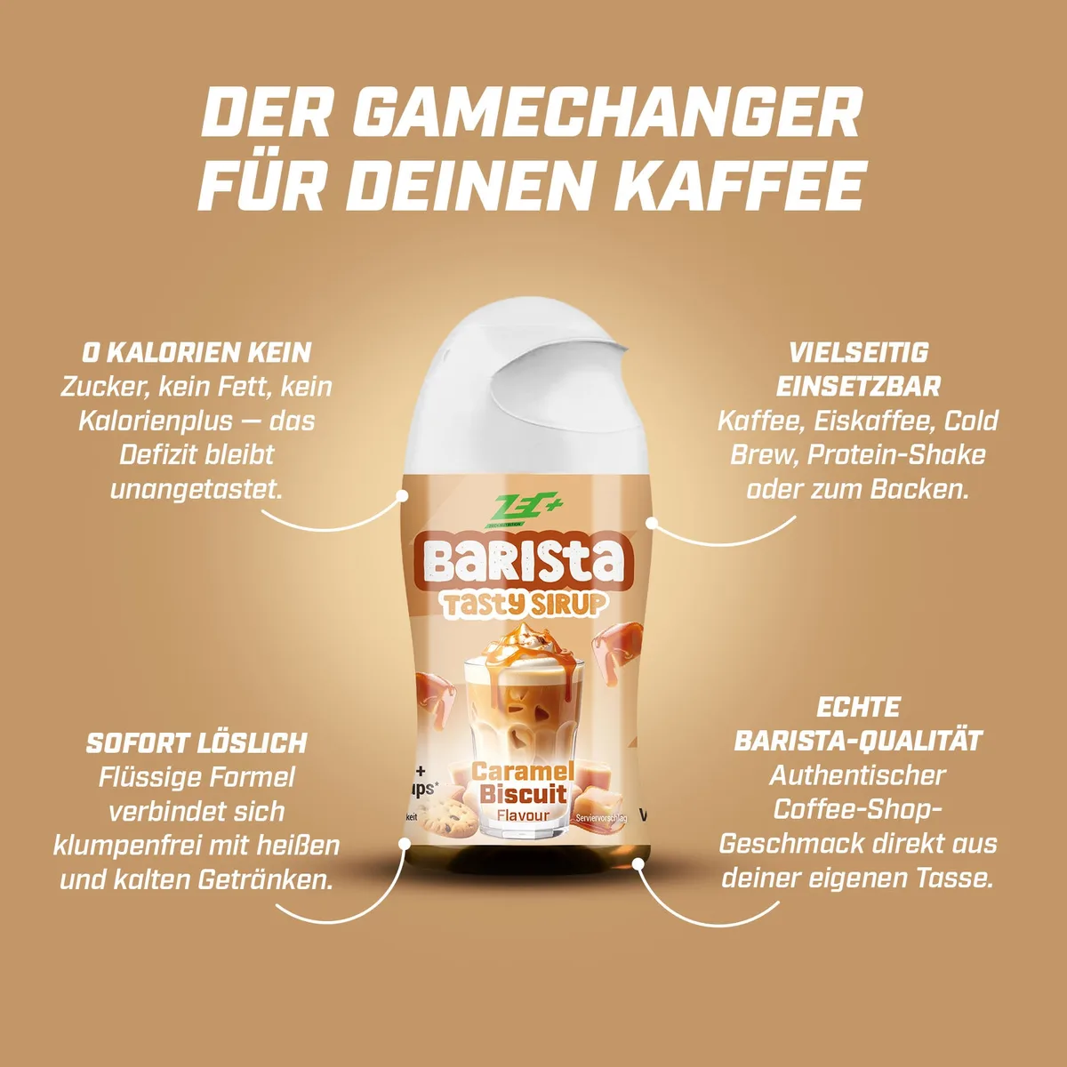 ZEC+ TASTY SIRUP, 65 ml Barista Vanilla Latte / 10 Stück – Bild 5