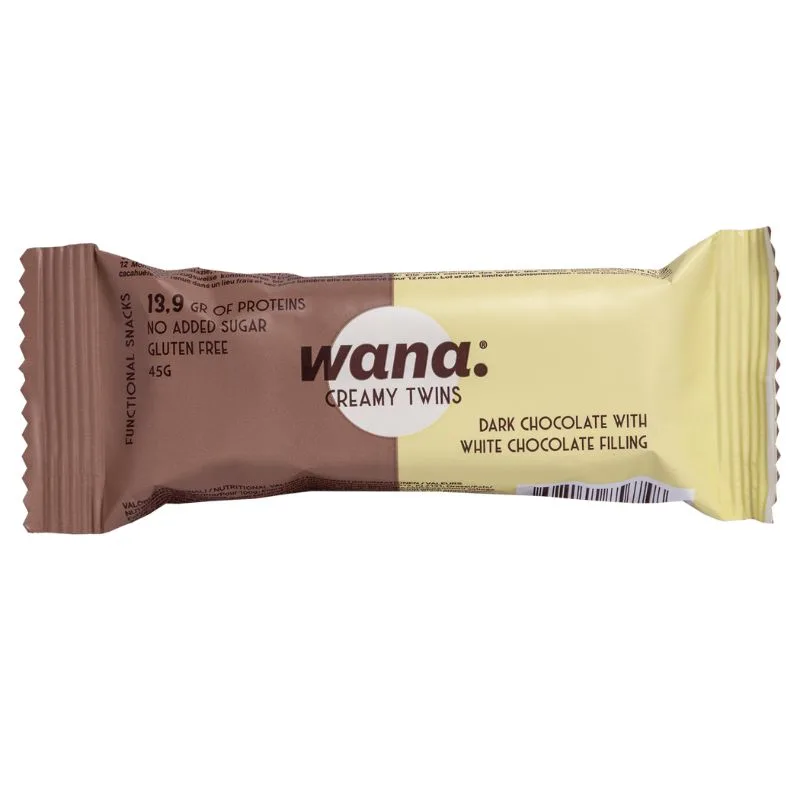 Wana Bars Creamy Twins 45g Riegel / Dark Chocolate & White Chocolate Filling – Bild 3