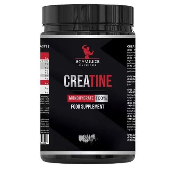 Gymjuice Creatine Monohydrate 100% – Reines Creatin für mehr Leistung (500 g)