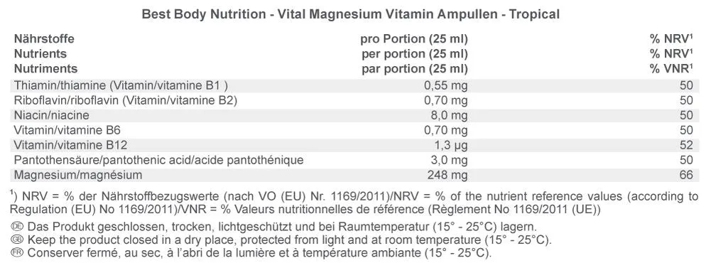 Magnesium Liquid Tropical (20x25ml) – Bild 3