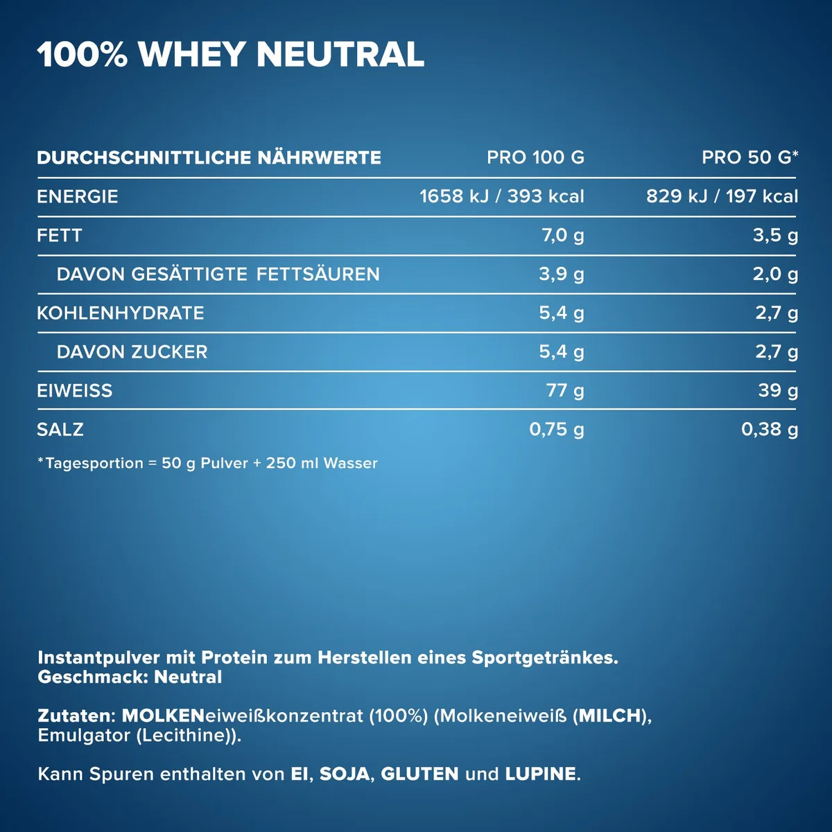 100% Whey Protein (500g) - Neutral – Bild 4