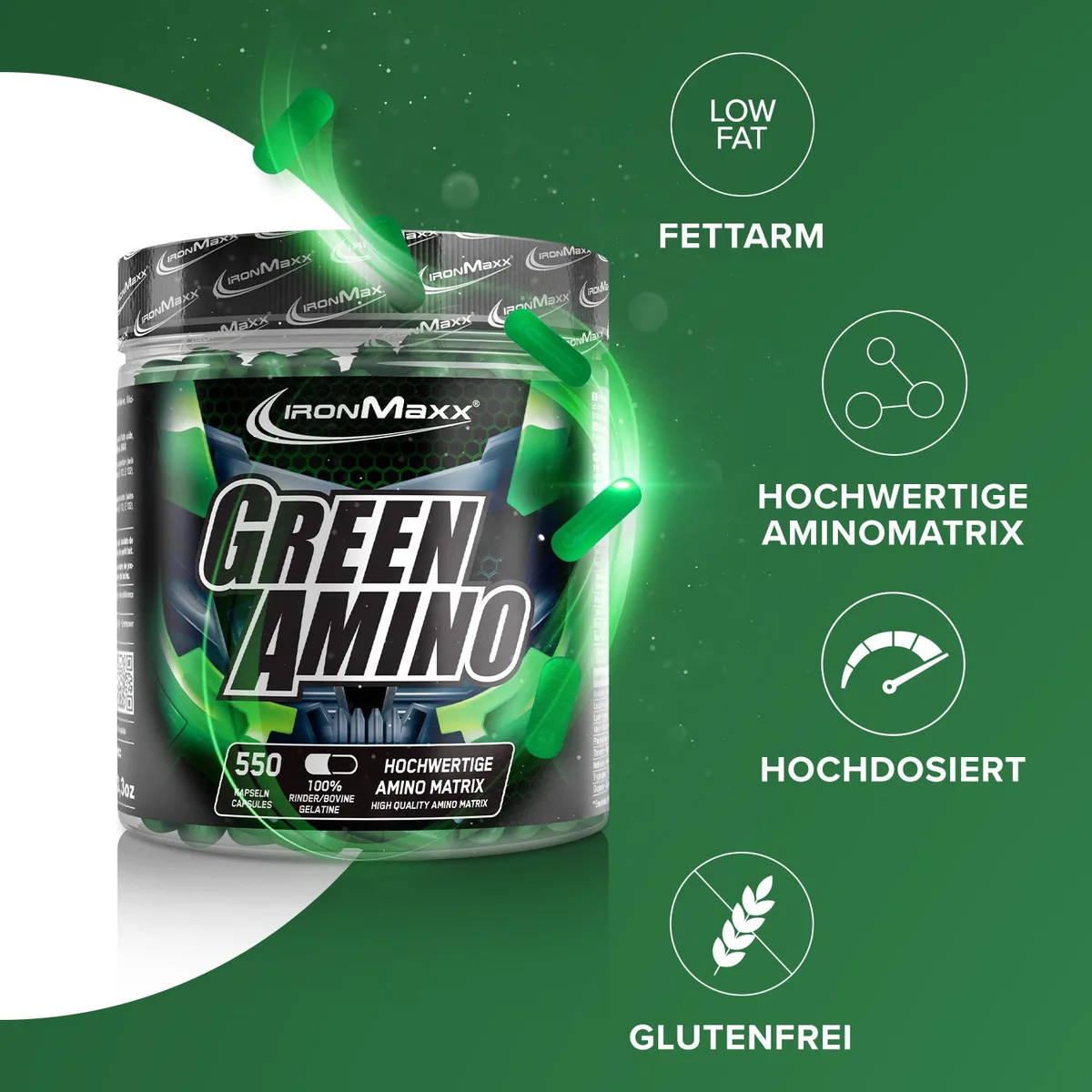 Green Amino - 550 Kapseln – Bild 2