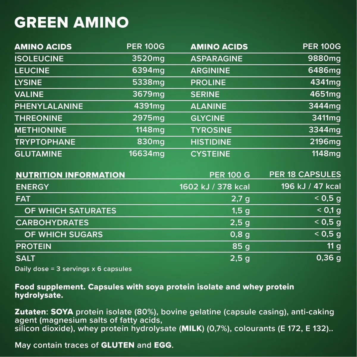 Green Amino - 300 Kapseln – Bild 5