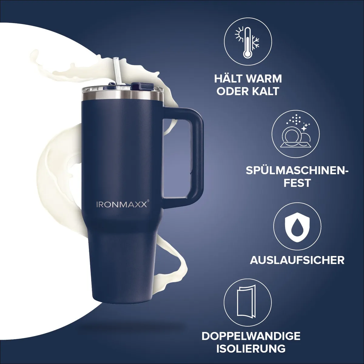 IronMaxx Cup V3.0 (1200ml) - Navy Blue – Bild 2