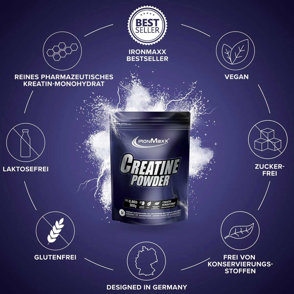 Creatine Powder Monohydrat (300g) – Bild 5