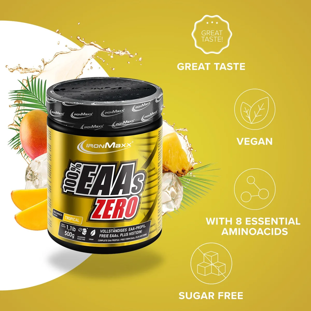 100% EAAs Zero (500g) - Tropical – Bild 8
