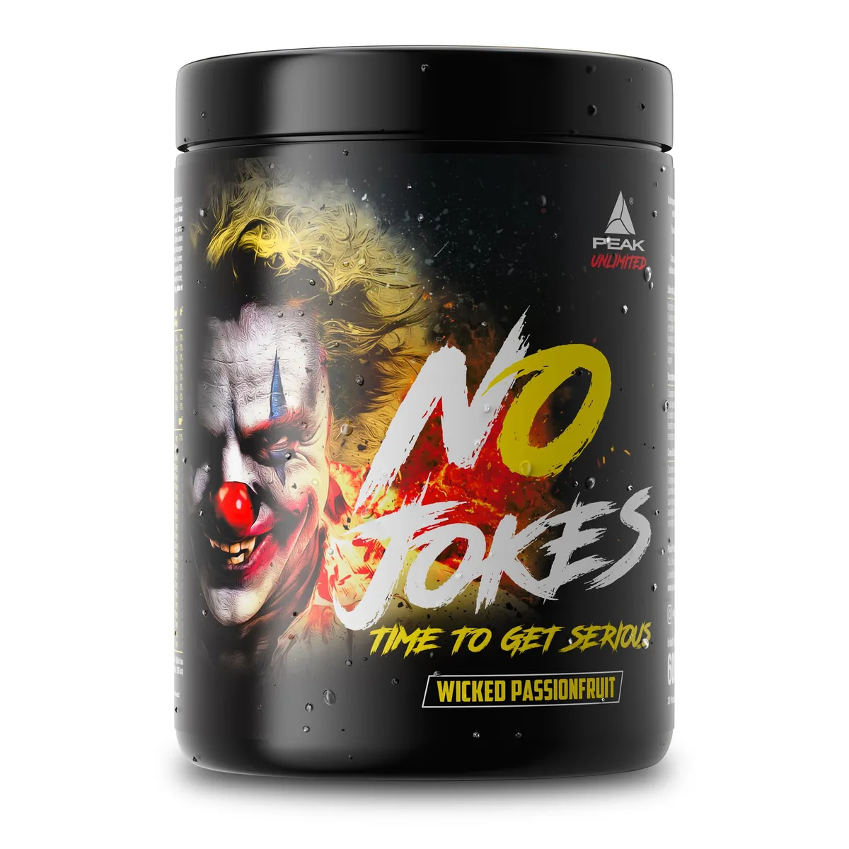 PEAK No Jokes - 600g Geschmack Wicked Passionfruit I 30 Portionen I Concentrated Pre Workout Booster mit L-Citrullin, L-Arginin HCl, Koffein und Beta Alanin für Pump und Fokus I vegan