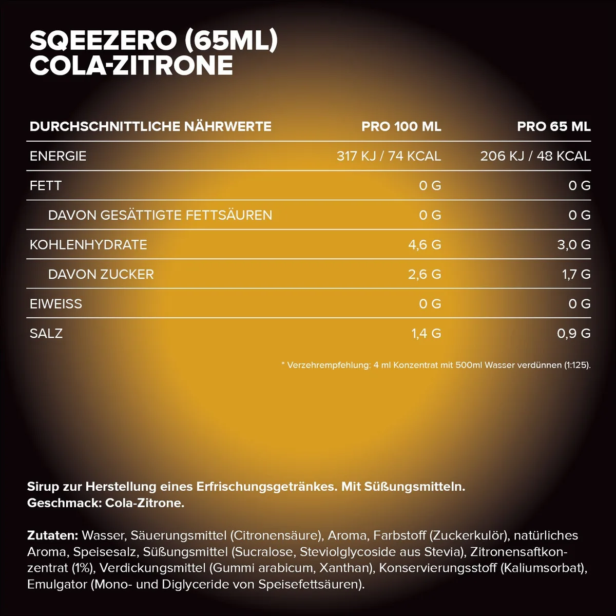 SqueeZero (65ml) - Cola Lemon – Bild 4
