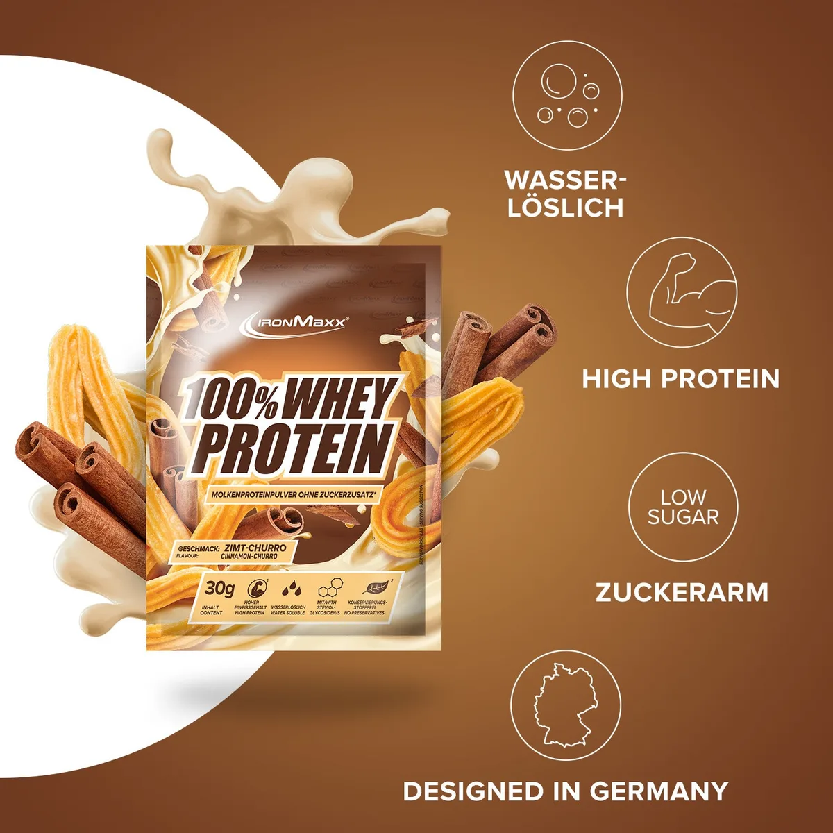 100% Whey Protein (30g) - Cinnamon Churro – Bild 2