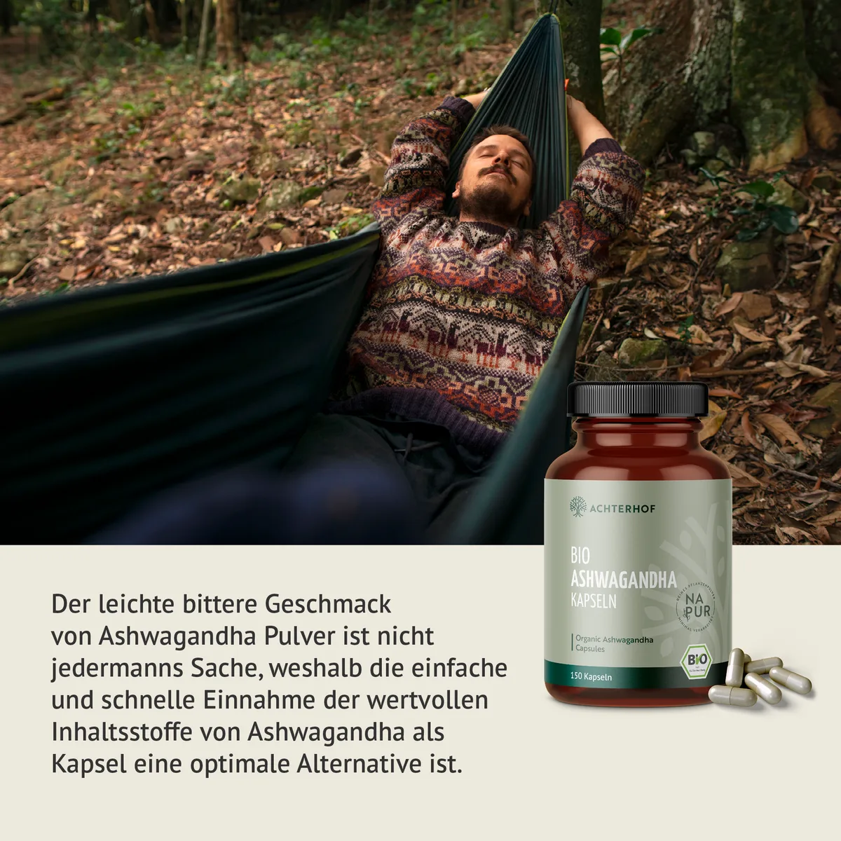 Ashwagandha Kapseln Bio (150 Kapseln) – Bild 4