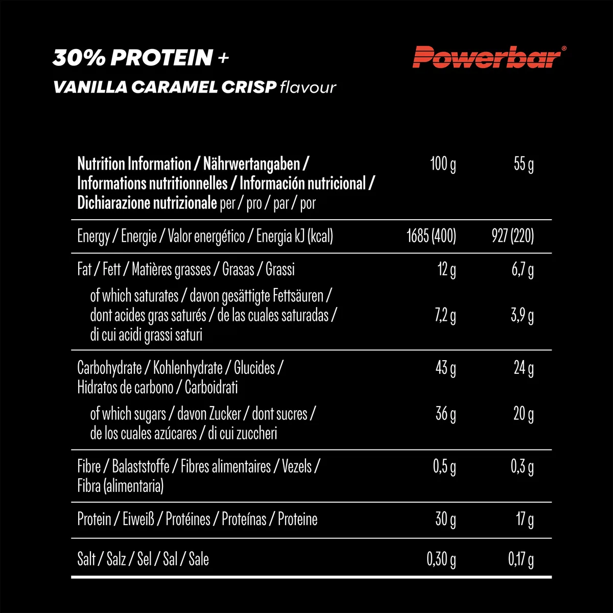 30% Protein+ Bar (15x55g) Chocolate – Bild 5