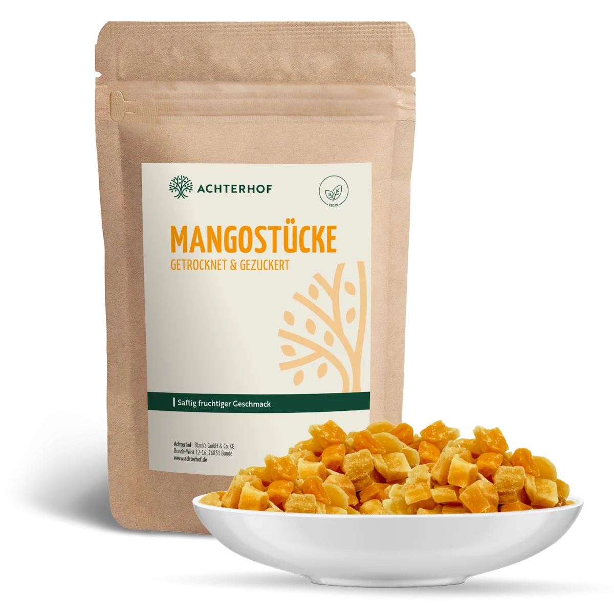 Mangostücke getrocknet & gezuckert (500g) – Bild 2
