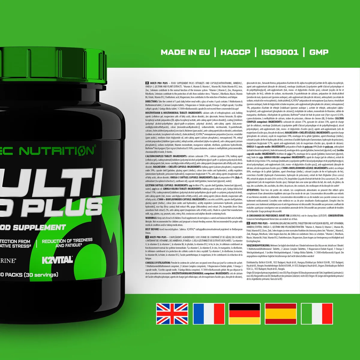 Scitec Nutrition Multi Pro Plus - 29-in-1 Multivitamin-Nahrungsergänzungsmittel mit Omega-3, Kalzium und Ginseng - 30-Tage-Vorrat in praktischen Beuteln – Bild 3