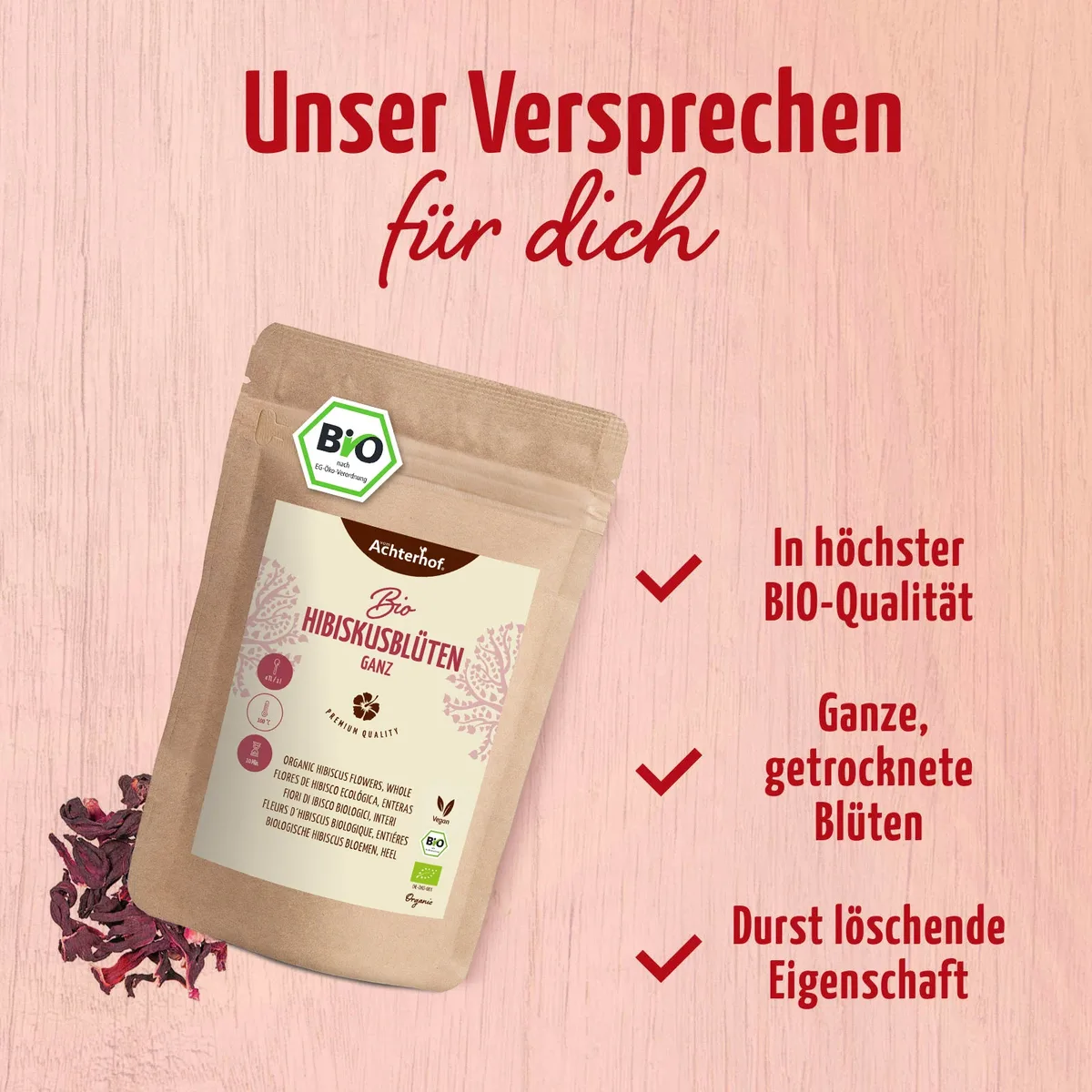 Hibiskusblüten ganz Bio (40g) – Bild 7