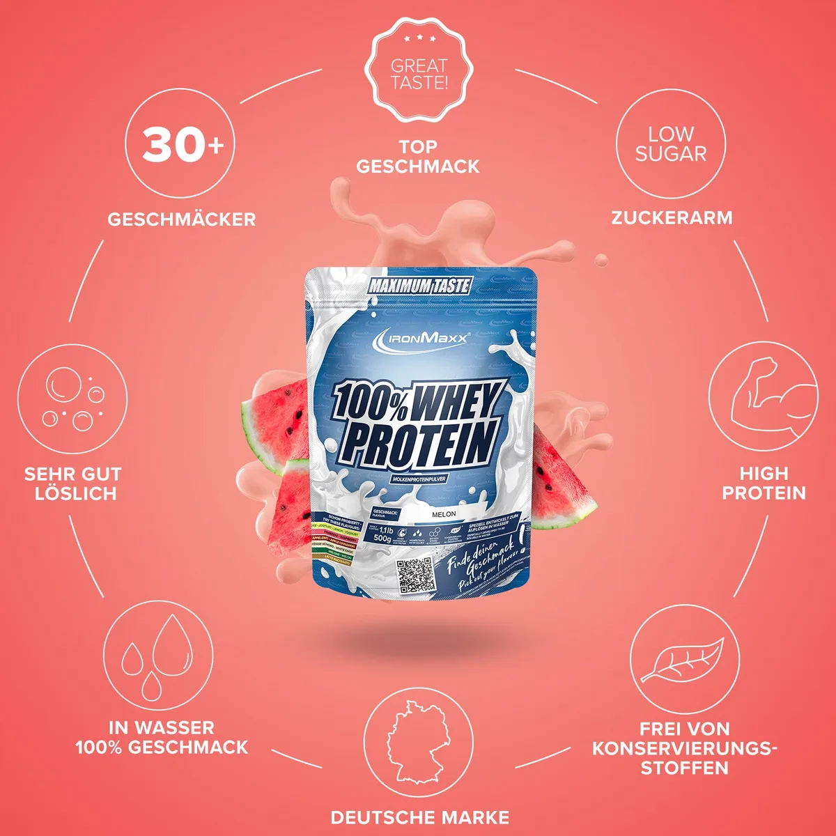 100% Whey Protein (500g) - Melone – Bild 5