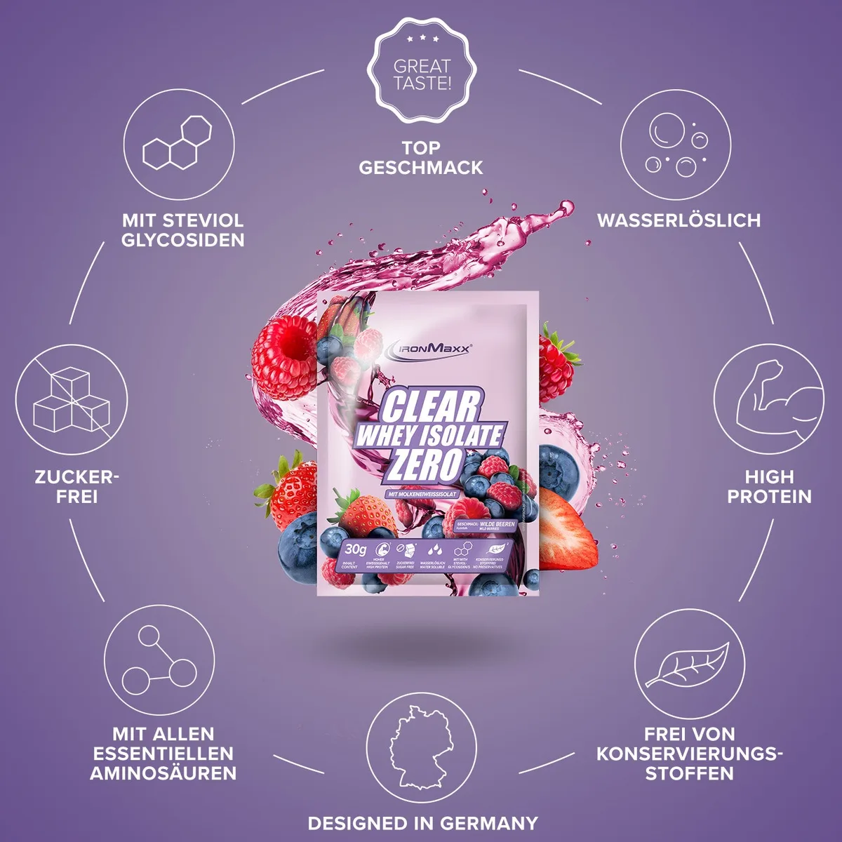 Clear Whey Isolate ZERO (30g) - Wild Berries – Bild 5