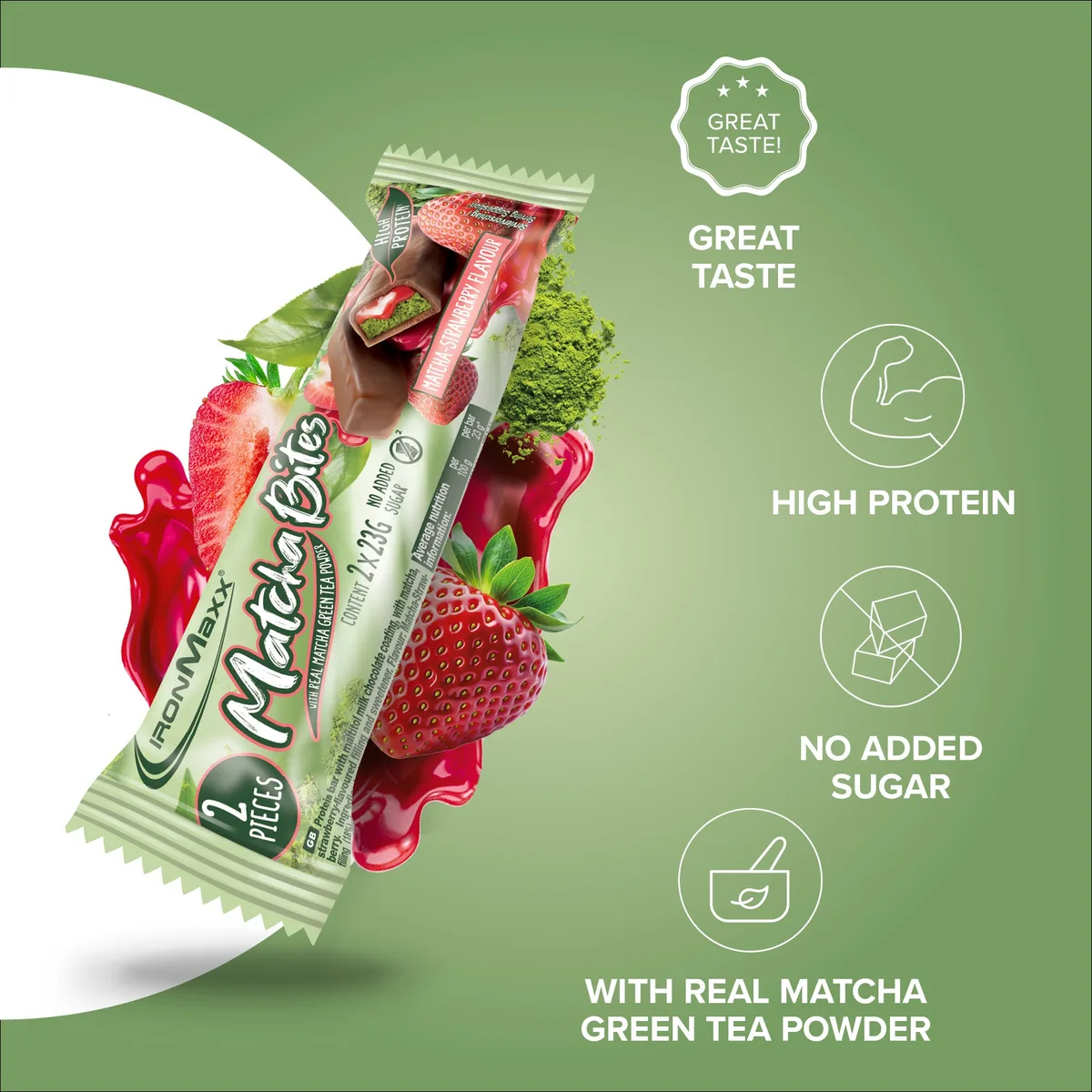 Matcha Bites (24x46g) - Matcha-Strawberry – Bild 8