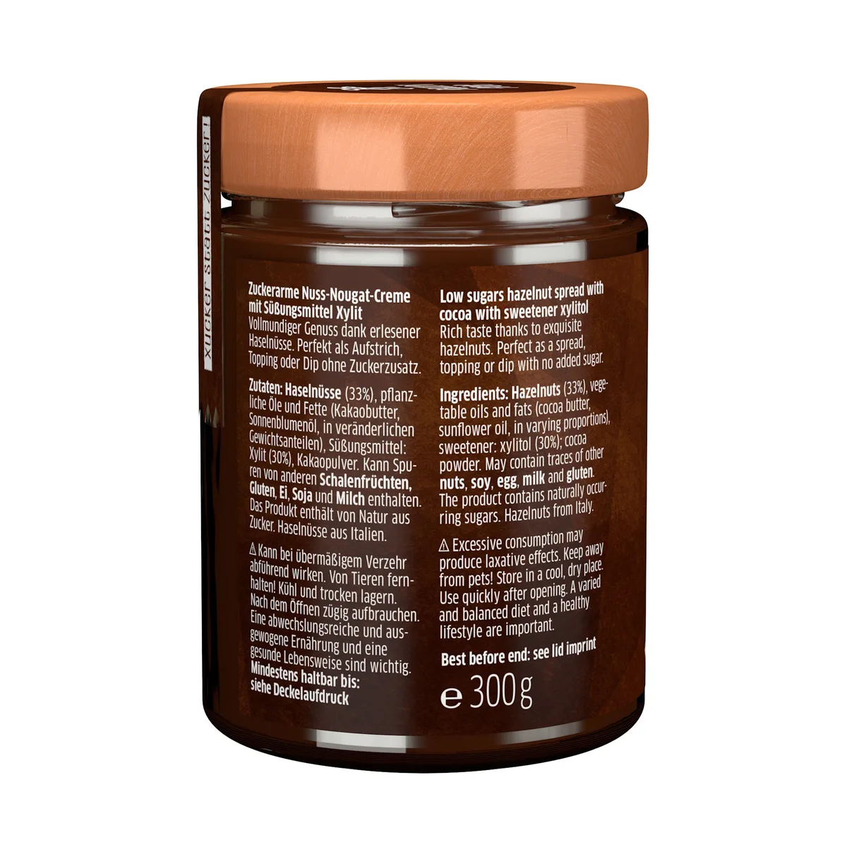 Nuss-Nougat Creme mit Xylit (300g) – Bild 2