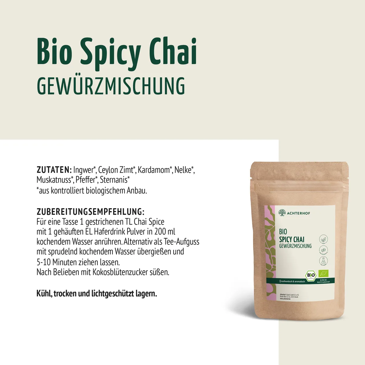 Bio Spicy Chai Gewürzmischung – zuckerfrei (250g) – Bild 7