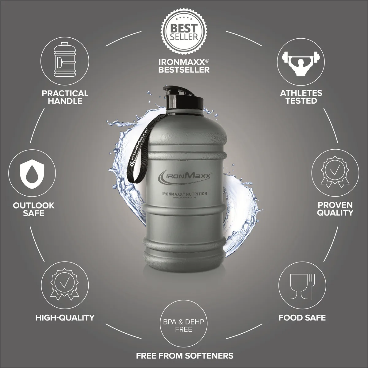 Water Gallon (2200ml) - Matt Solid Ash Grey – Bild 6