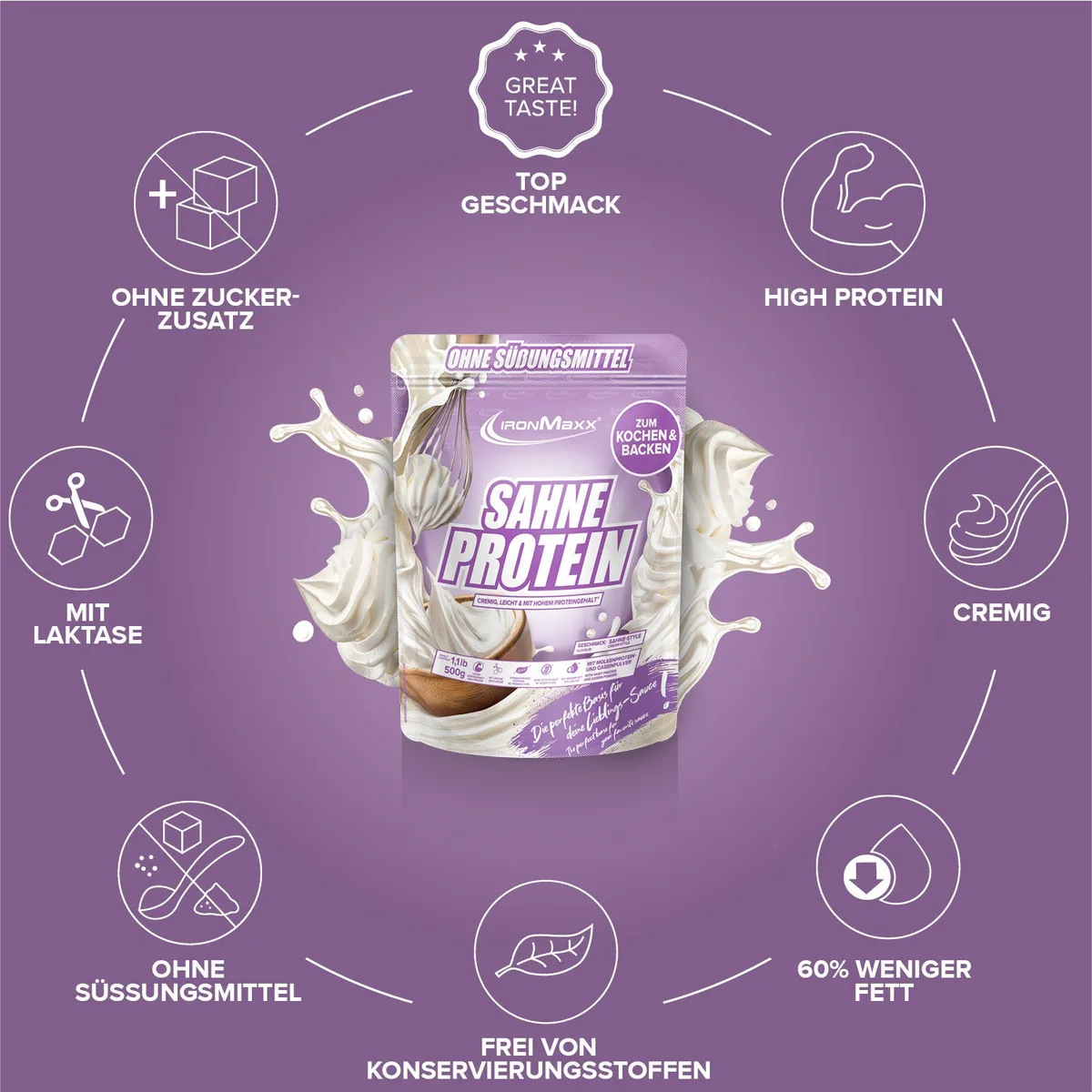 Sahne Protein (500g) - Sahne – Bild 5