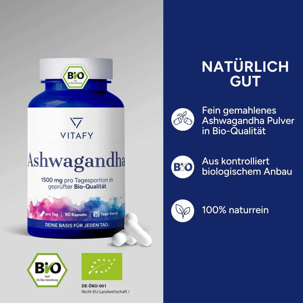 Bio Ashwagandha (90 Kapseln) – Bild 2