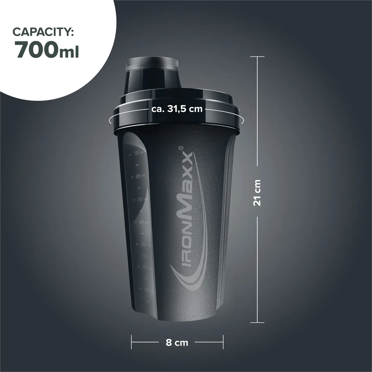 Shaker (700ml) - Deep Black – Bild 7