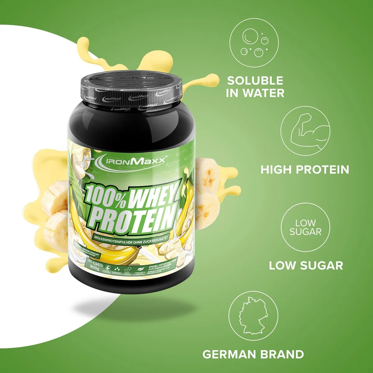 100% Whey Protein (900g) - Banane Yoghurt – Bild 7