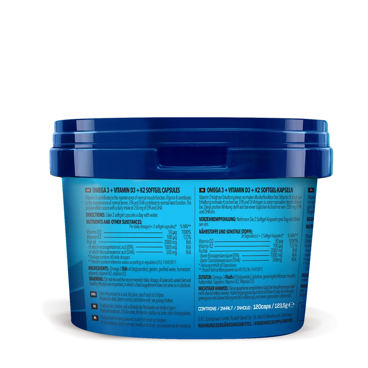 Omega-3 + Vitamin D3 + K2 Extreme (120 Kapseln) – Bild 3
