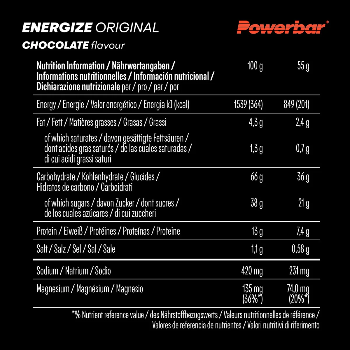 Energize Original Bar (15x55g) Schokolade – Bild 6