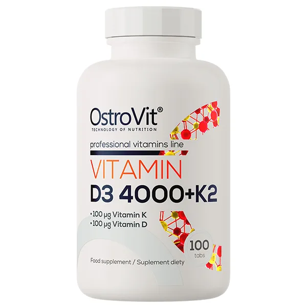 OstroVit Vitamin D3 4000 IU + K2 – 100 Tabletten für Knochen & Muskeln
