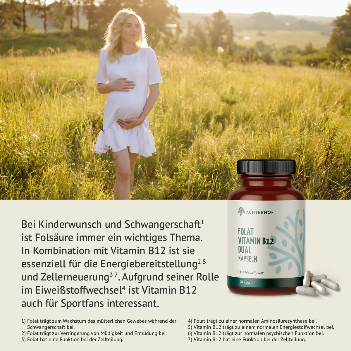 Folat Vitamin B12 Dual Kapseln (120 Kapseln) – Bild 3
