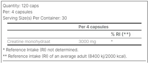Applied Nutrition Creatine 3000, 120 Kapseln – Bild 2