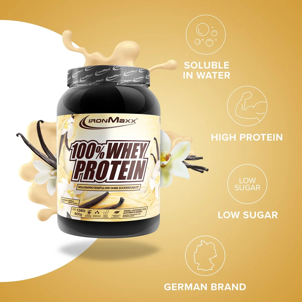 100% Whey Protein (900g) - French Vanilla – Bild 7
