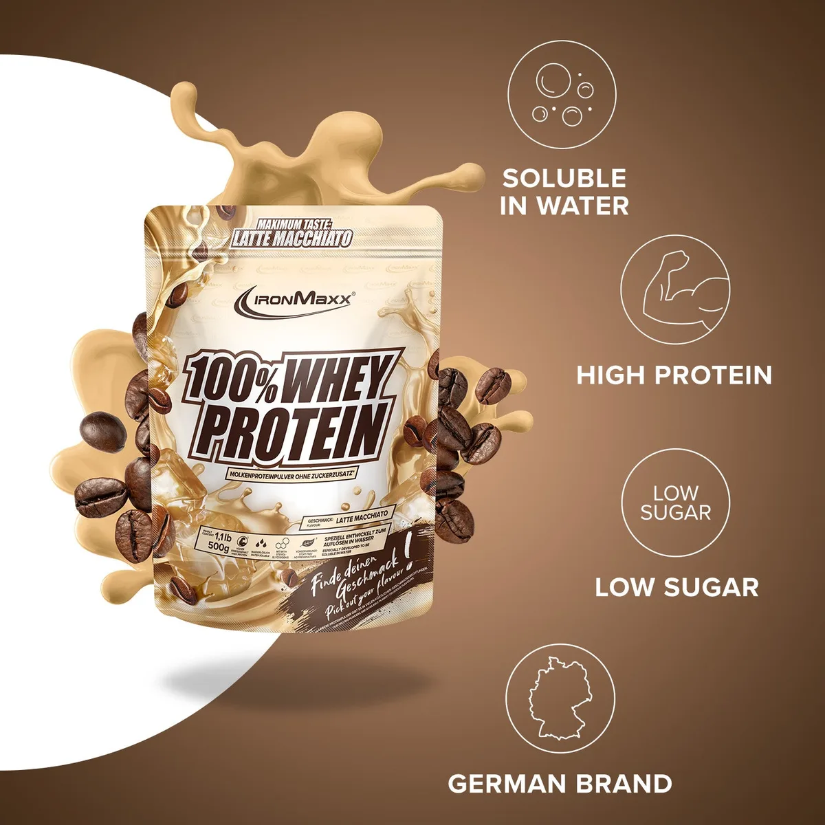 100% Whey Protein (500g) - Latte Macchiato – Bild 7