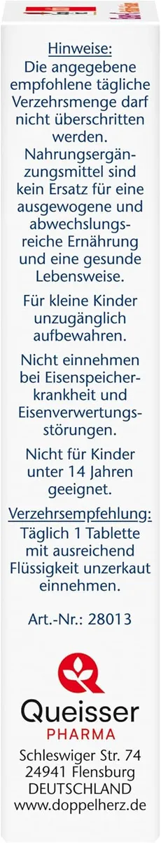 Eisen + C + Histidin + Folsäure (30 Tabletten) – Bild 3