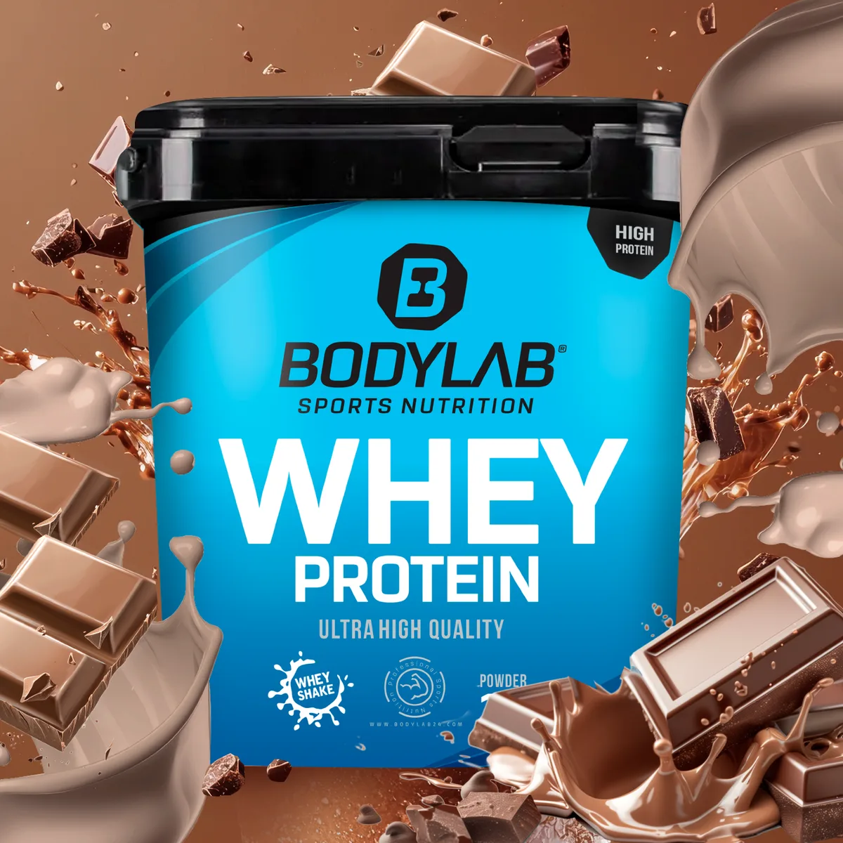 Whey Protein (1000g) Chunky Milk Chocolate Hazelnut Wafer – Bild 8