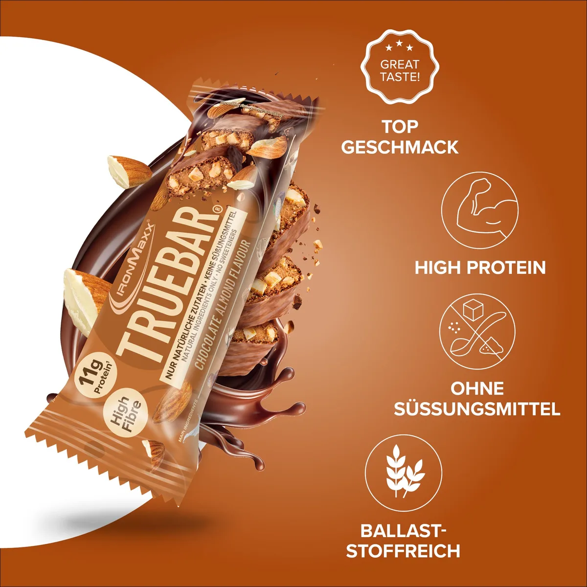 TrueBar® (12x45g) - Chocolate Almond – Bild 3