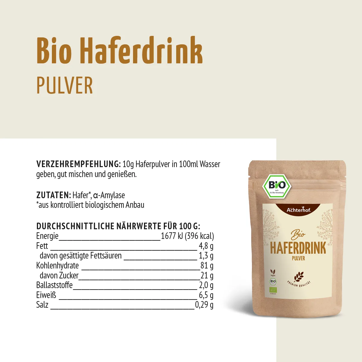 Bio Haferdrink Pulver (1000g) – Bild 8