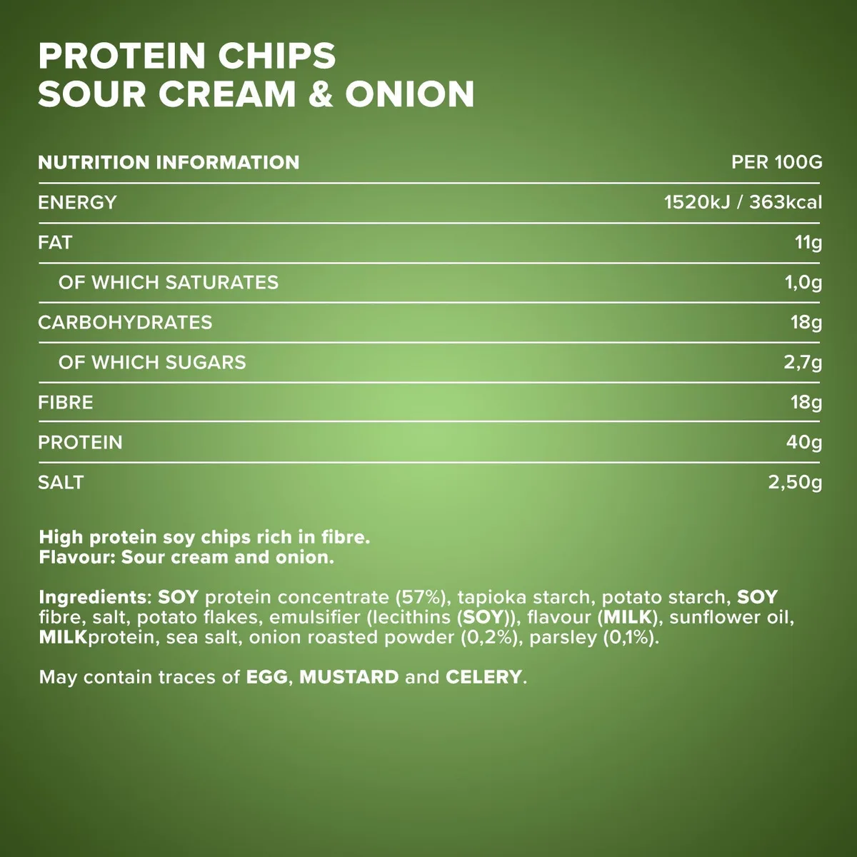 Protein Chips 40 (50g) - Sour Cream & Onion – Bild 4