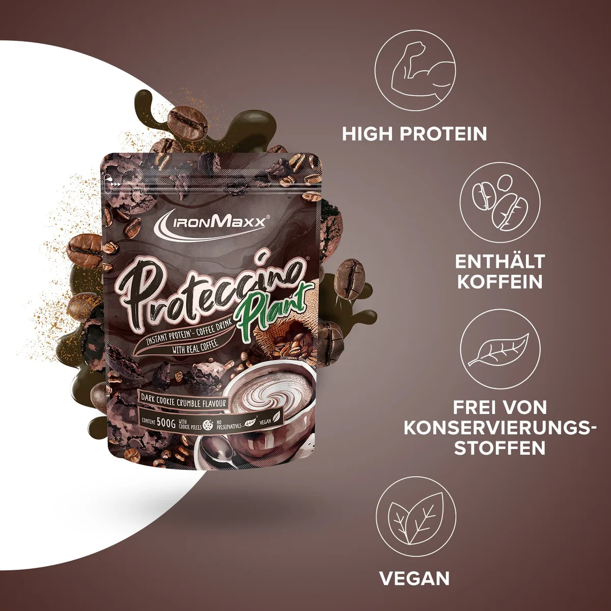 Proteccino Plant (500g) - Dark Cookie Crumble – Bild 2